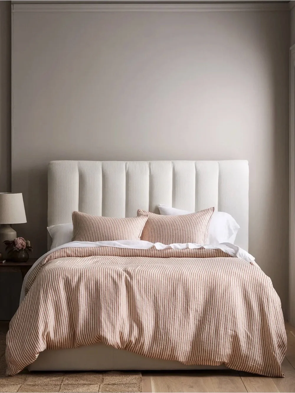 Terracotta Striped European Linen King Sham Set - Retail $50